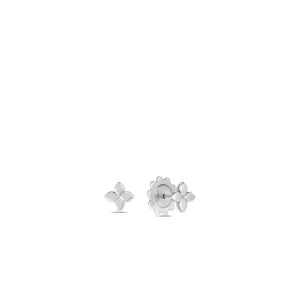 Roberto Coin Love in Verona 18K White Gold Small Flower Stud Earrings