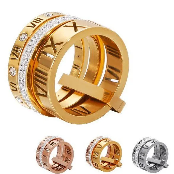Roman Numerals Engagement Wedding Ring