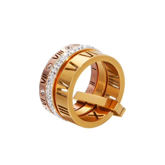 Roman Numerals Engagement Wedding Ring