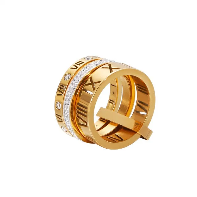 Roman Numerals Engagement Wedding Ring