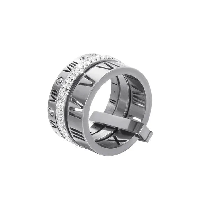 Roman Numerals Engagement Wedding Ring
