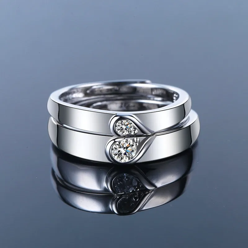 Romantic Heart  Engagement Ring Women Couple Jewelry