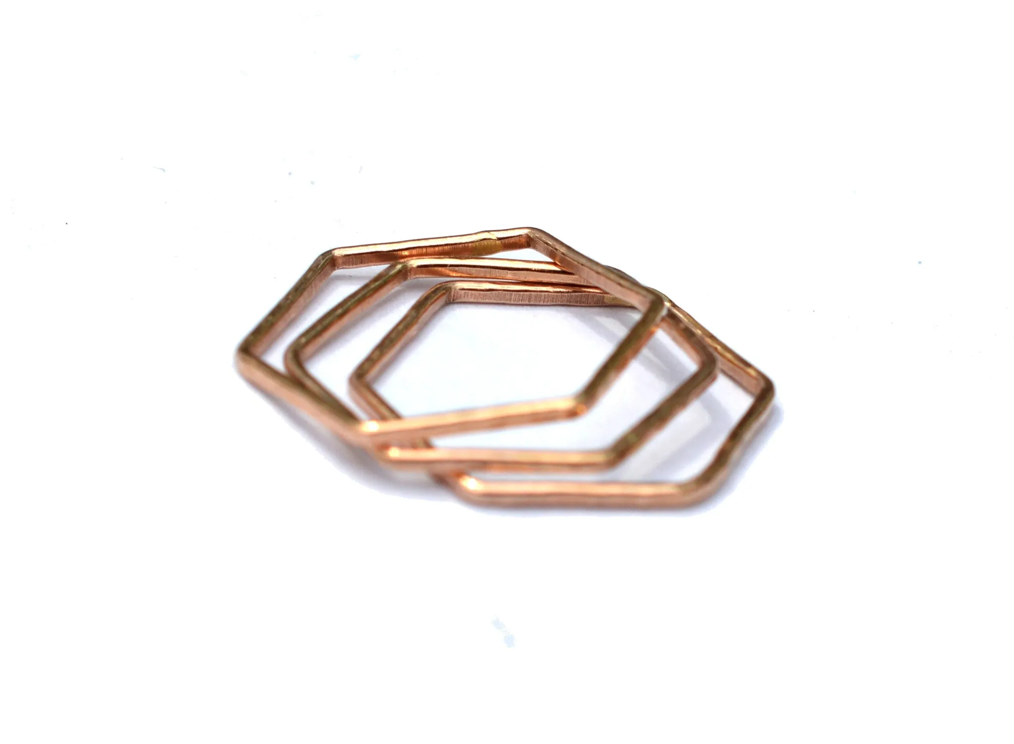 Rose Gold Hexagon Stacking Ring
