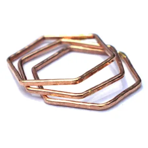 Rose Gold Hexagon Stacking Ring