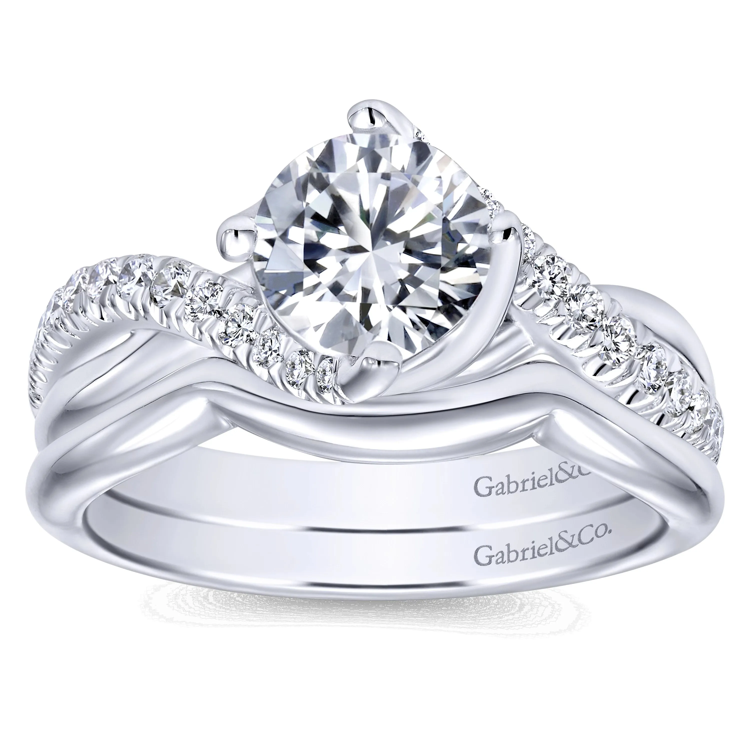 Round Bypass Diamond Engagement Ring Mounting