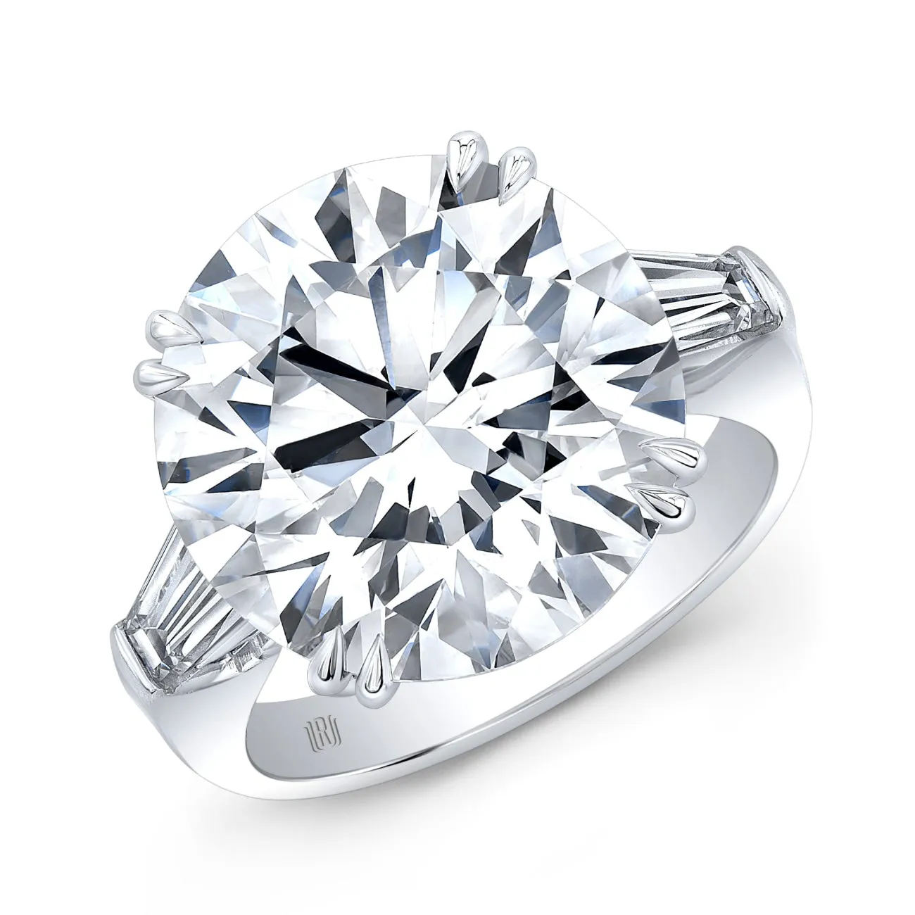 Round Cut 4.02 ct Platinum Diamond Engagement Ring