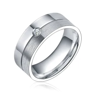 Round Diamond Titanium Men's Wedding Band
