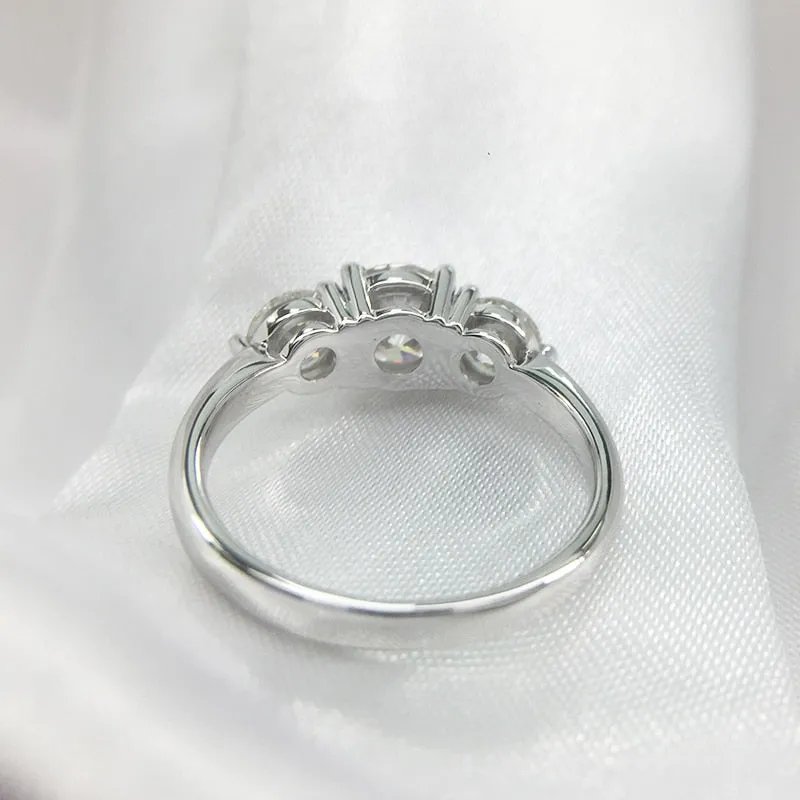 Round Moissanite Diamond Ring Engagement Wedding Jewelry