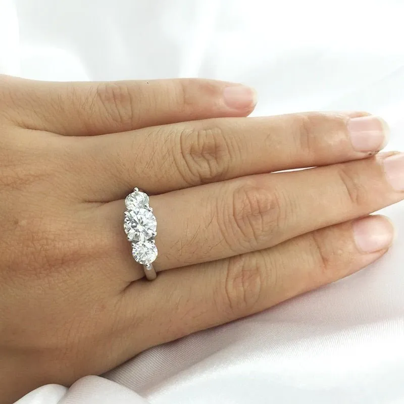 Round Moissanite Diamond Ring Engagement Wedding Jewelry