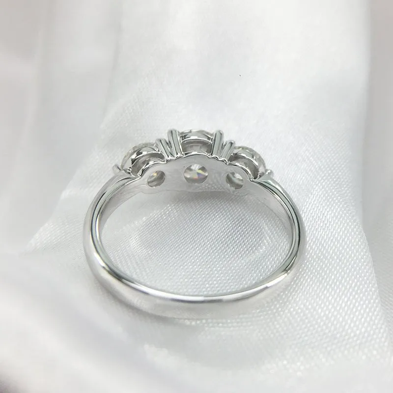 Round Moissanite Diamond Ring Engagement Wedding Jewelry