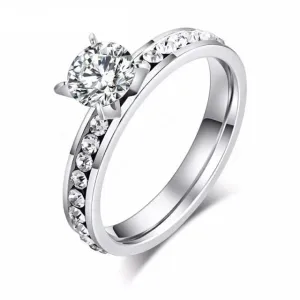 Round Zircon Gold Ring Silver For Women Engagement Jewelry