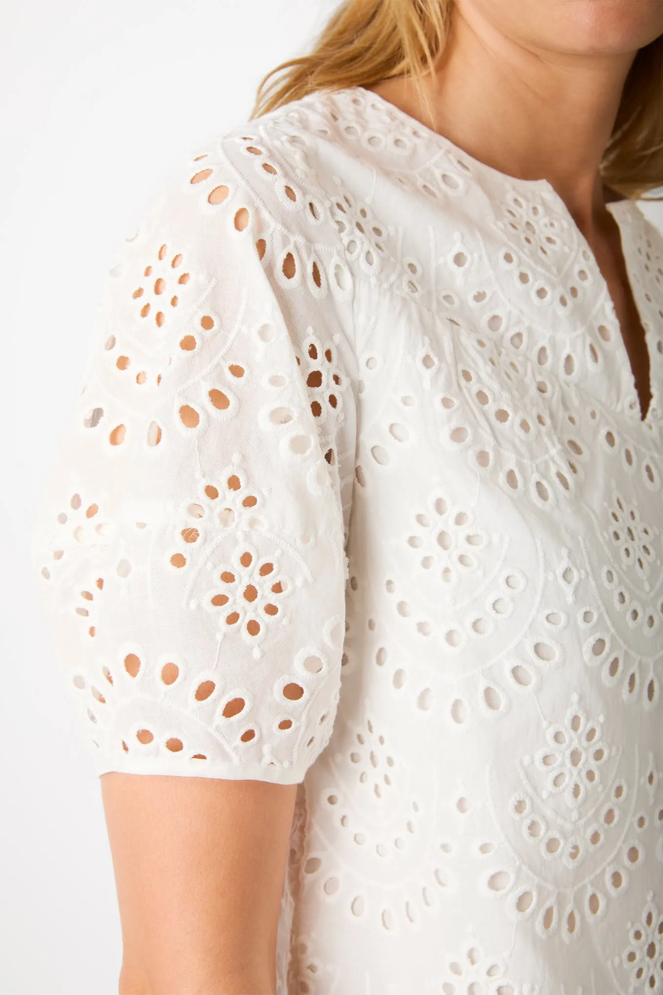 Roxanne Broderie Blouse - Ivory