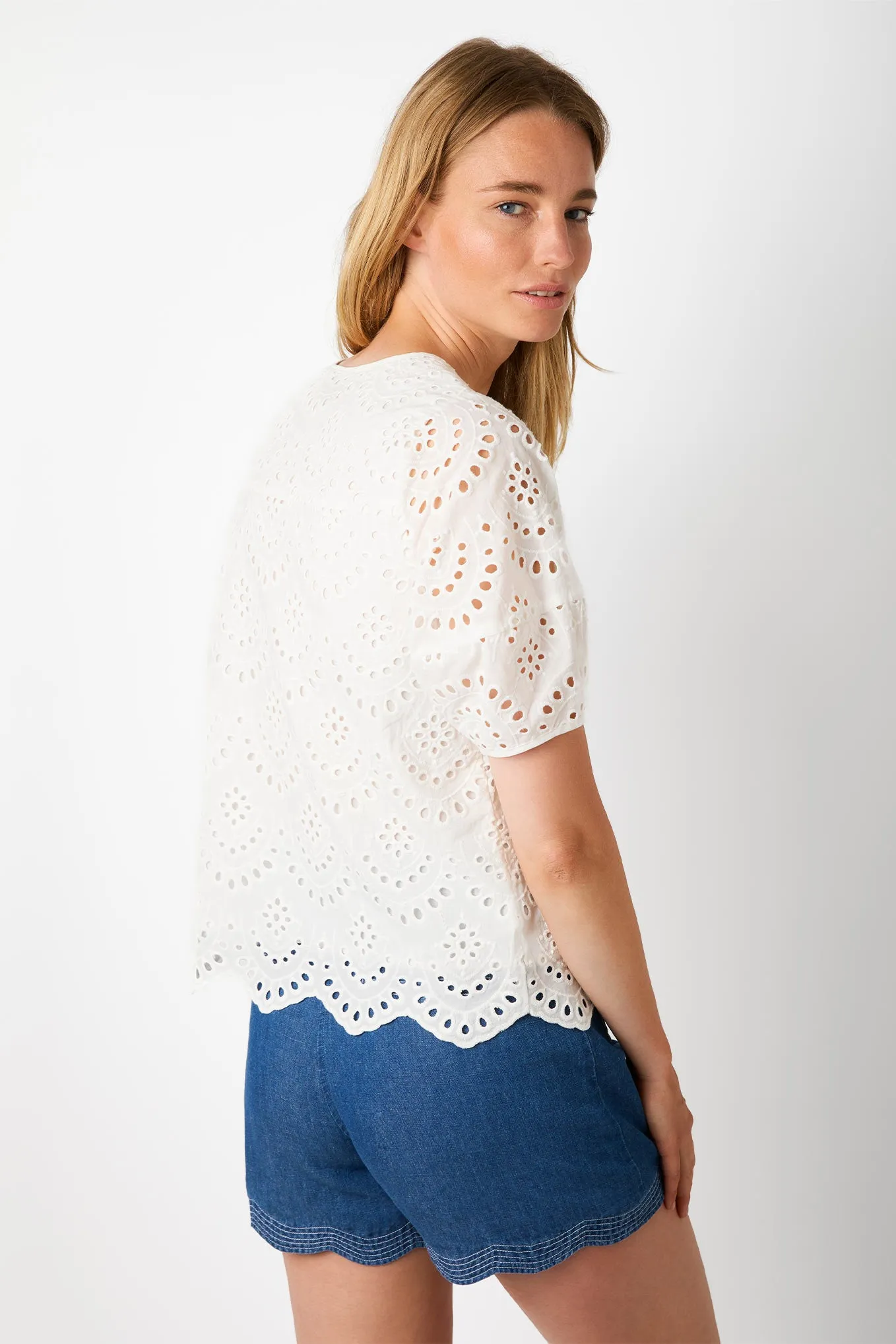 Roxanne Broderie Blouse - Ivory