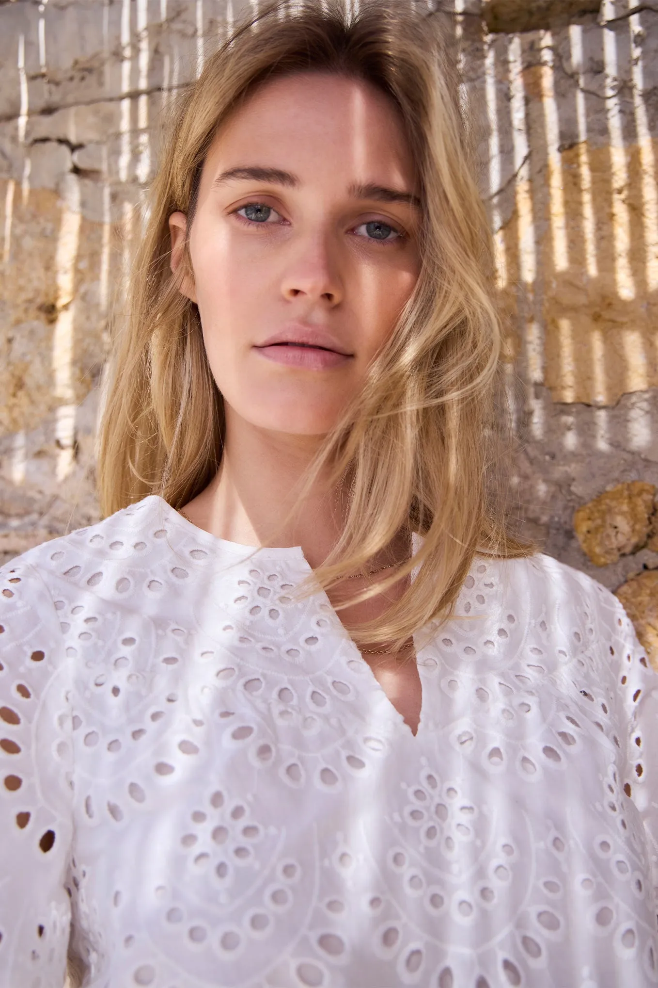 Roxanne Broderie Blouse - Ivory