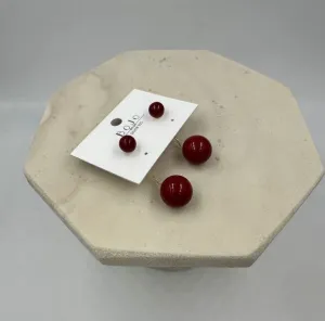 Ruby Glam Stud Earrings S-2