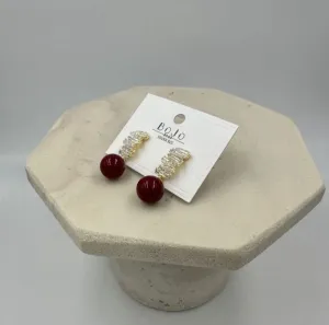 Ruby Glam Stud Earrings