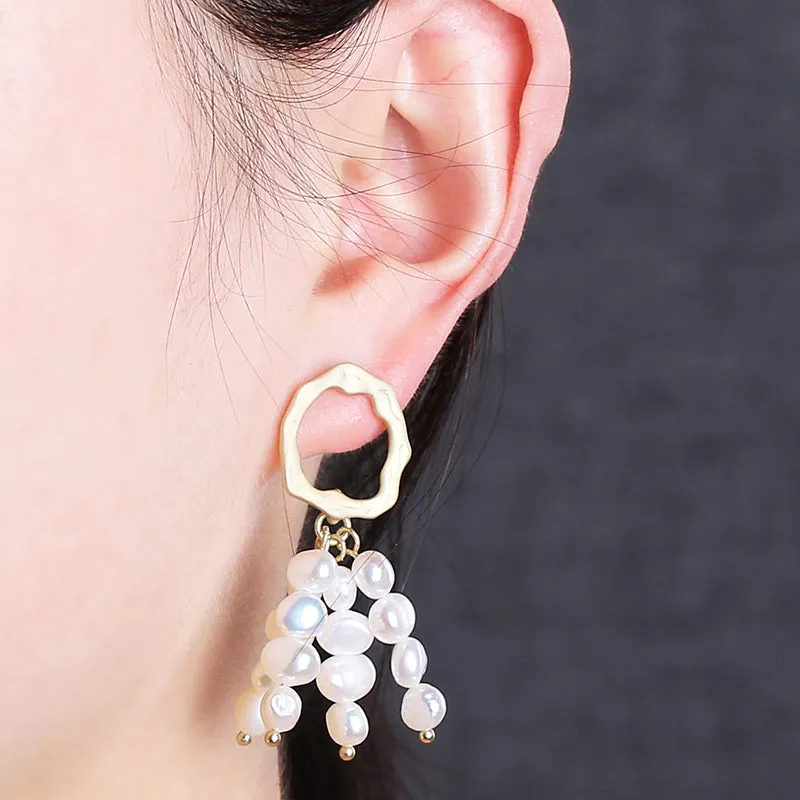 Run Free Pearl Tassel Drop Earrings