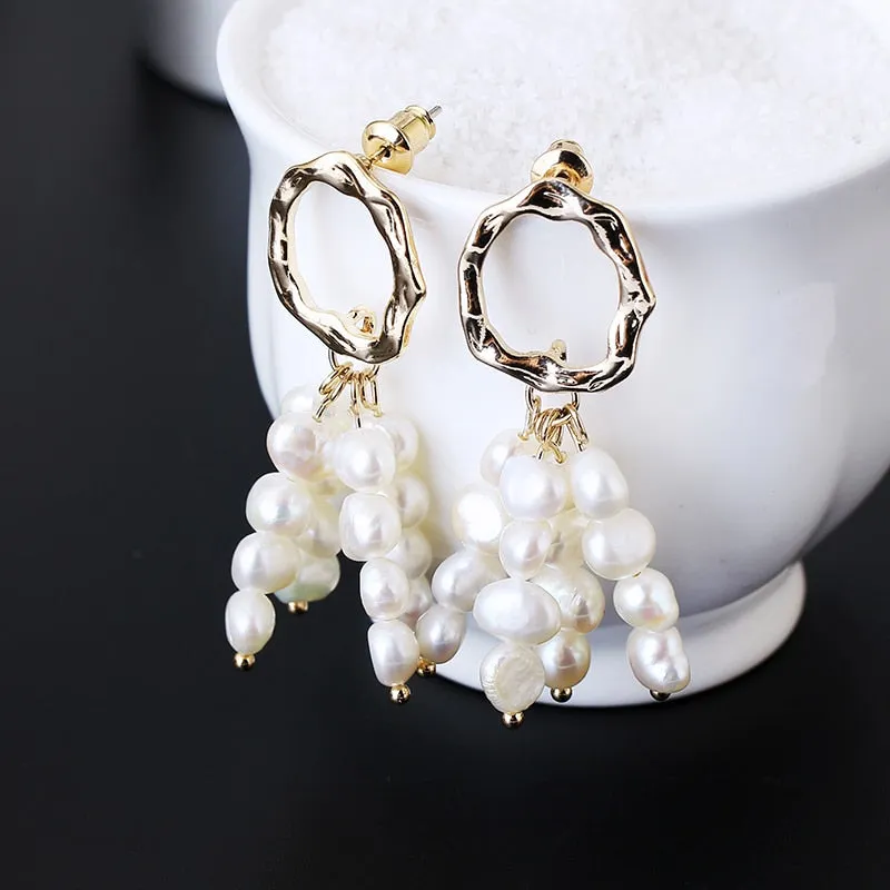 Run Free Pearl Tassel Drop Earrings