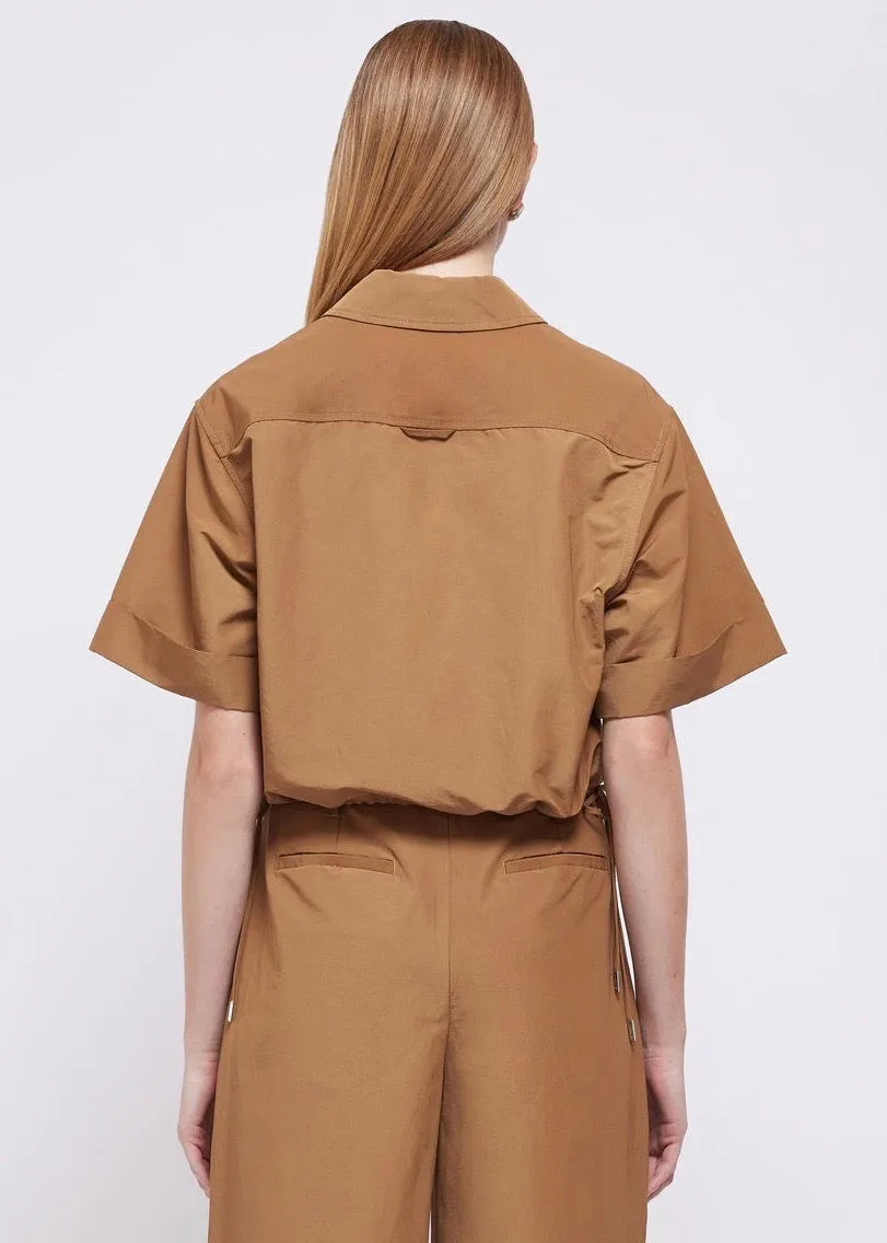 Ryett Short Sleeve Cropped Shirt (Hickory)