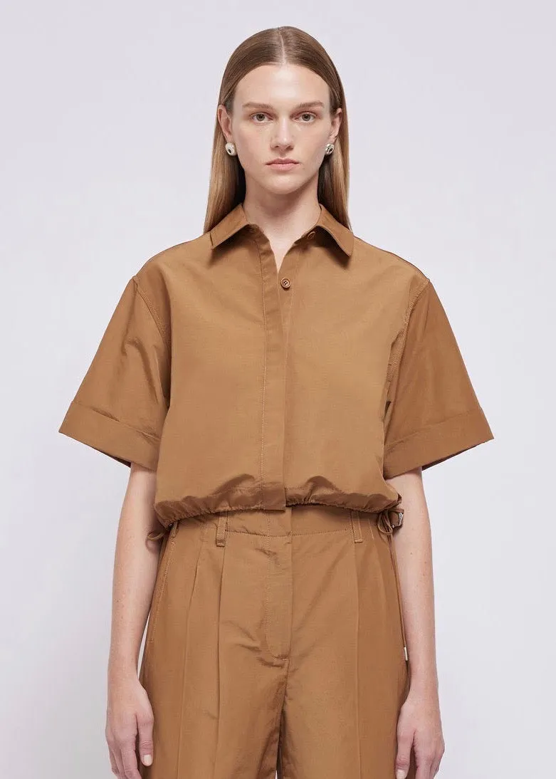 Ryett Short Sleeve Cropped Shirt (Hickory)