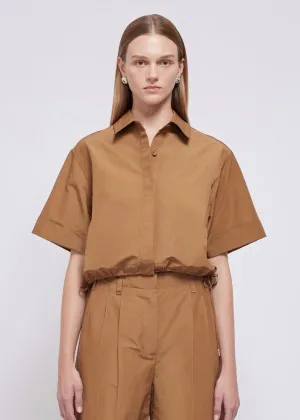 Ryett Short Sleeve Cropped Shirt (Hickory)