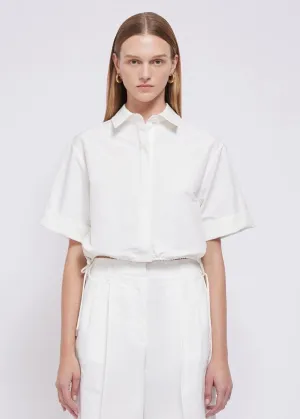 Ryett Short Sleeve Cropped Shirt (White)