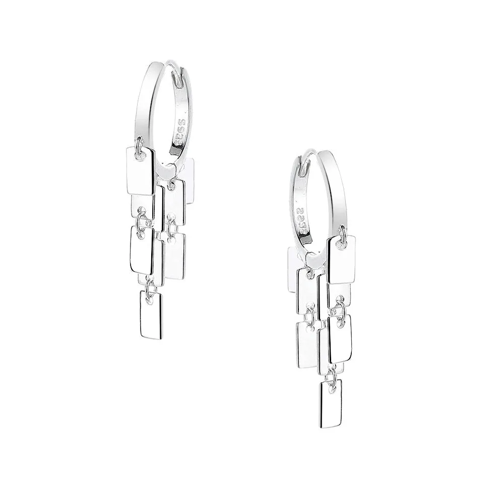 S925 Silver Geometric Small Brand Drop Earrings