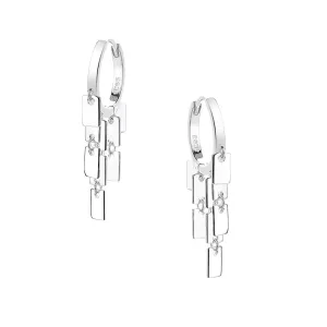 S925 Silver Geometric Small Brand Drop Earrings
