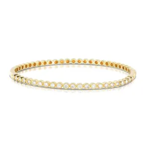 Sabel Collection 14K Yellow Gold Round Bezel Set Diamond Bangle