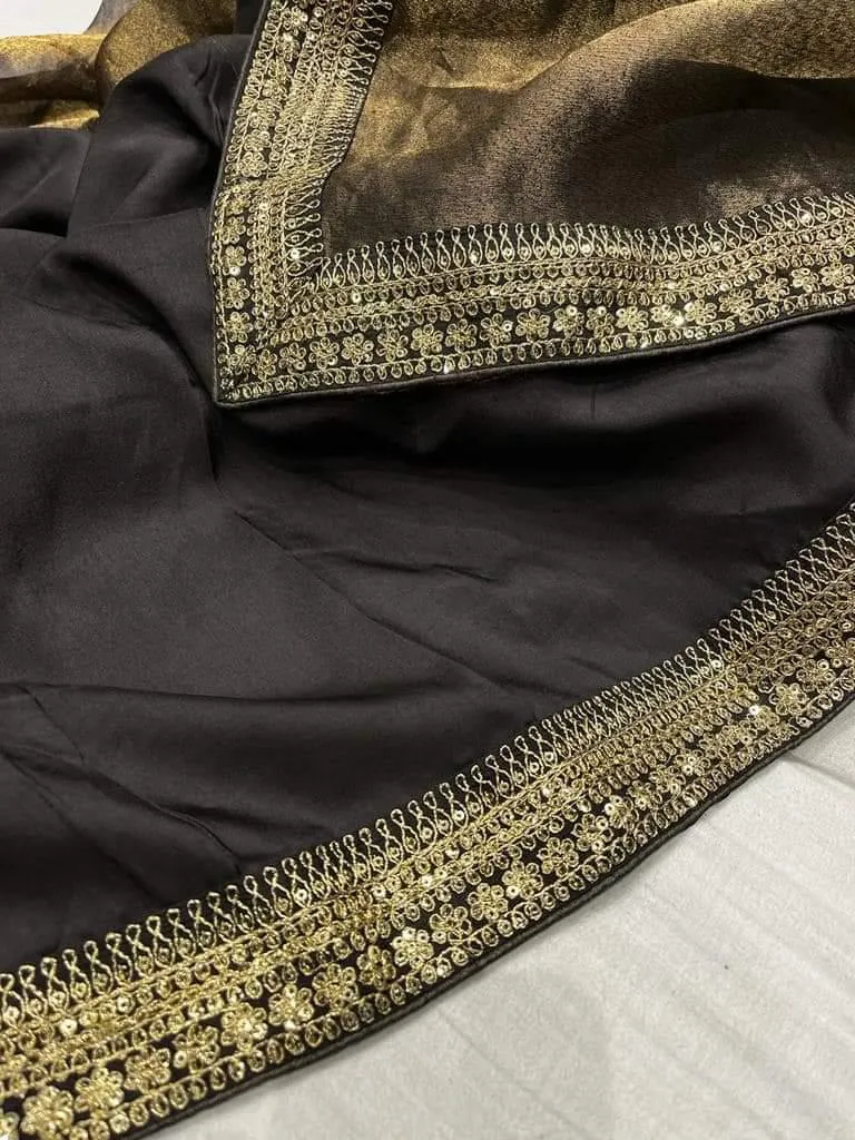 Sabya inspired Designer Tissue Silk Embroidered Saree