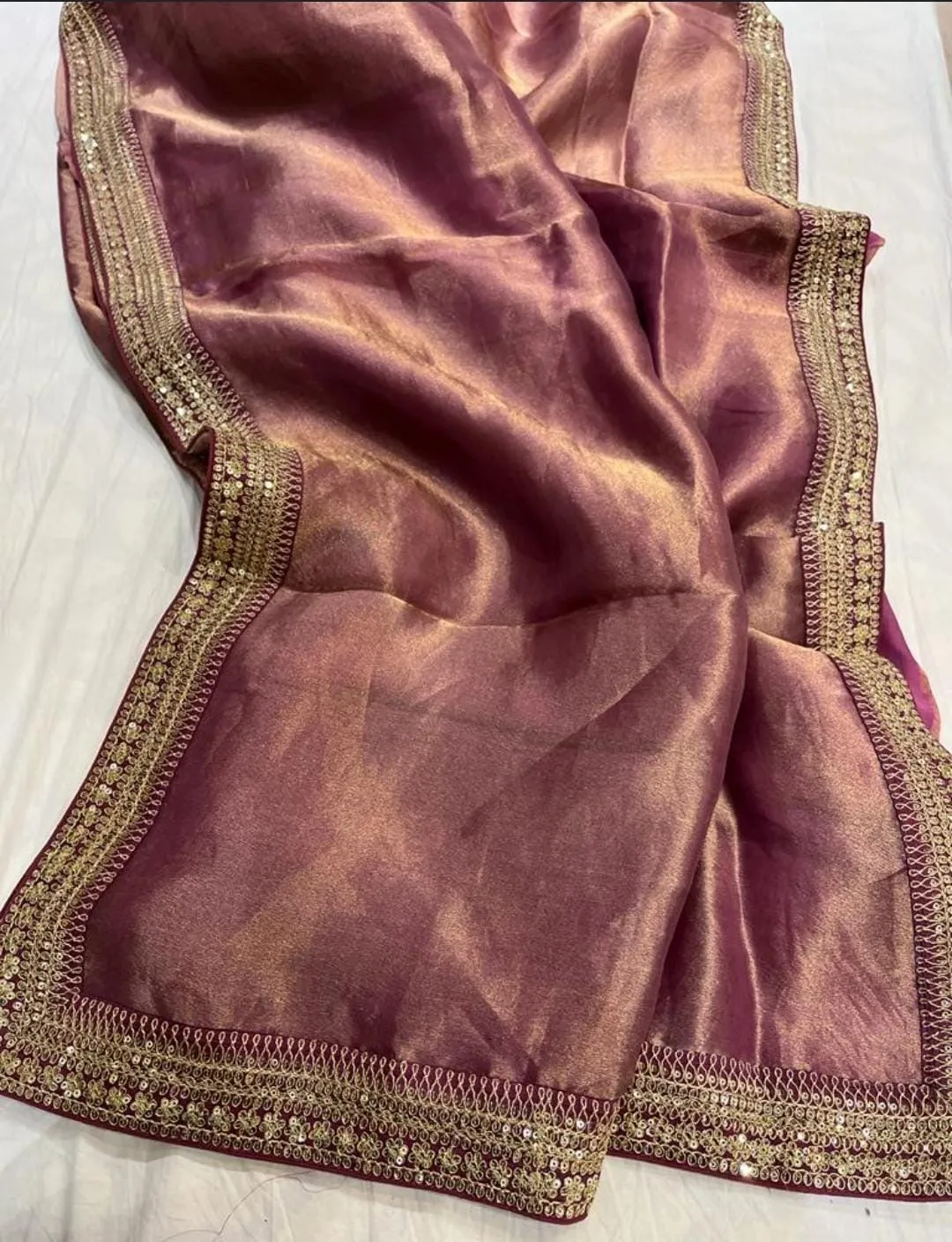 Sabya inspired Designer Tissue Silk Embroidered Saree