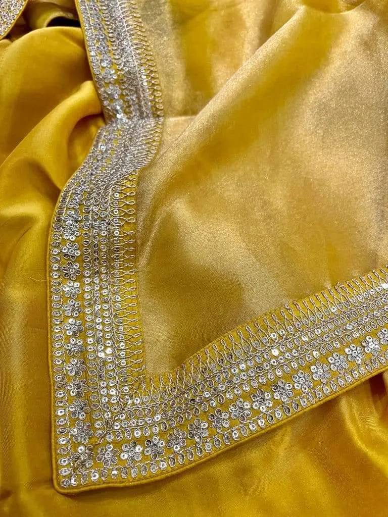 Sabya inspired Designer Tissue Silk Embroidered Saree