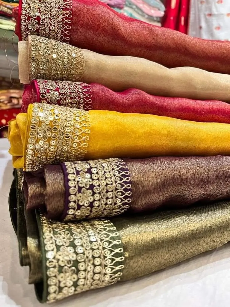 Sabya inspired Designer Tissue Silk Embroidered Saree