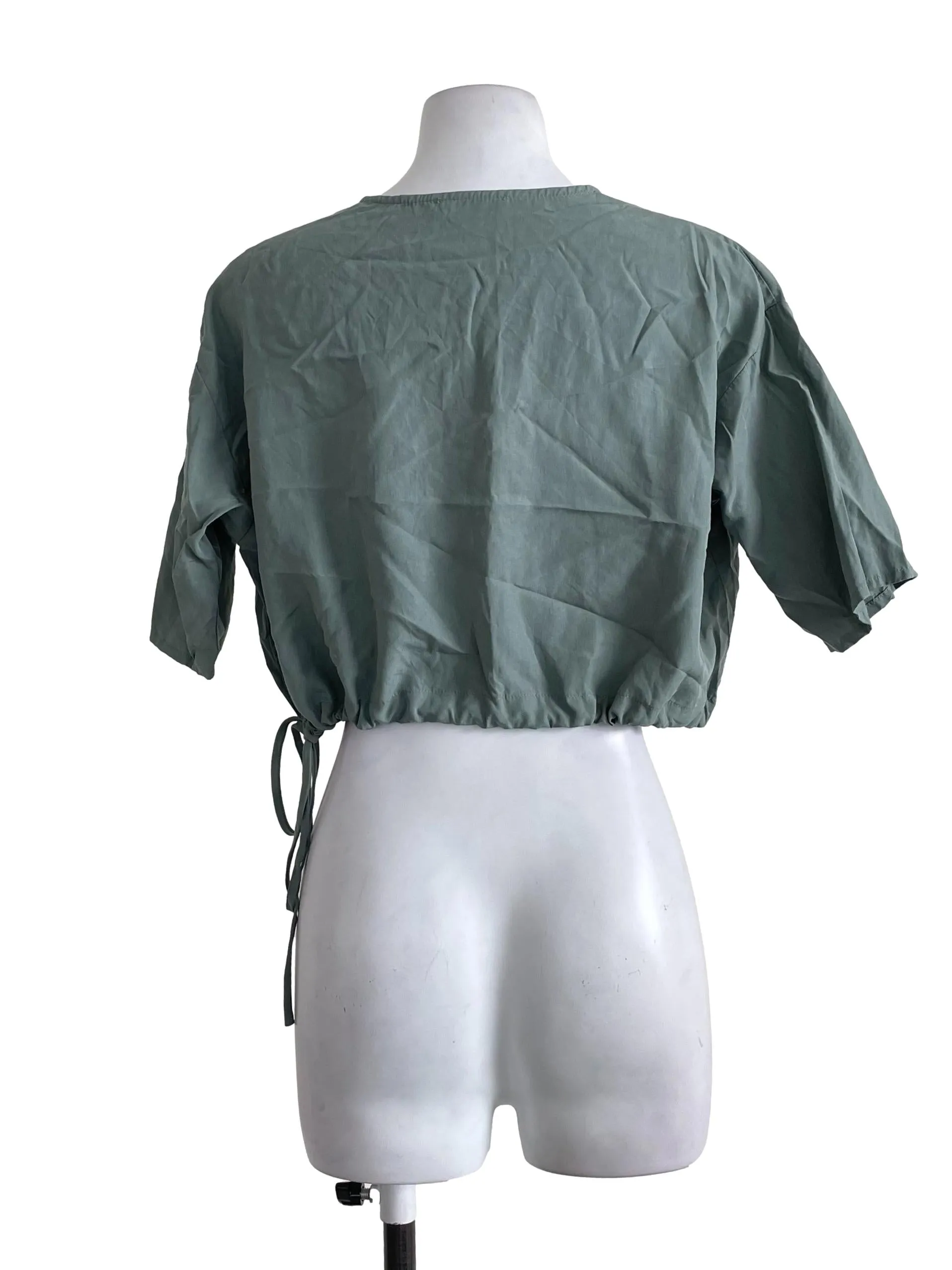 Sage Green Wide Cropped Top