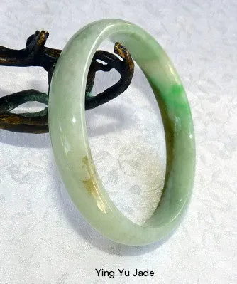 Sale-"Kiss of Imperial Green" Elegant Slender Burmese Jadeite Jade Grade A Bangle Bracelet 60mm (BB2721)