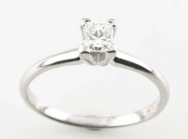 Samuels Platinum Princess Cut Diamond Solitaire Engagement Ring Gift for Her!