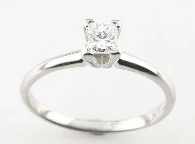 Samuels Platinum Princess Cut Diamond Solitaire Engagement Ring Gift for Her!
