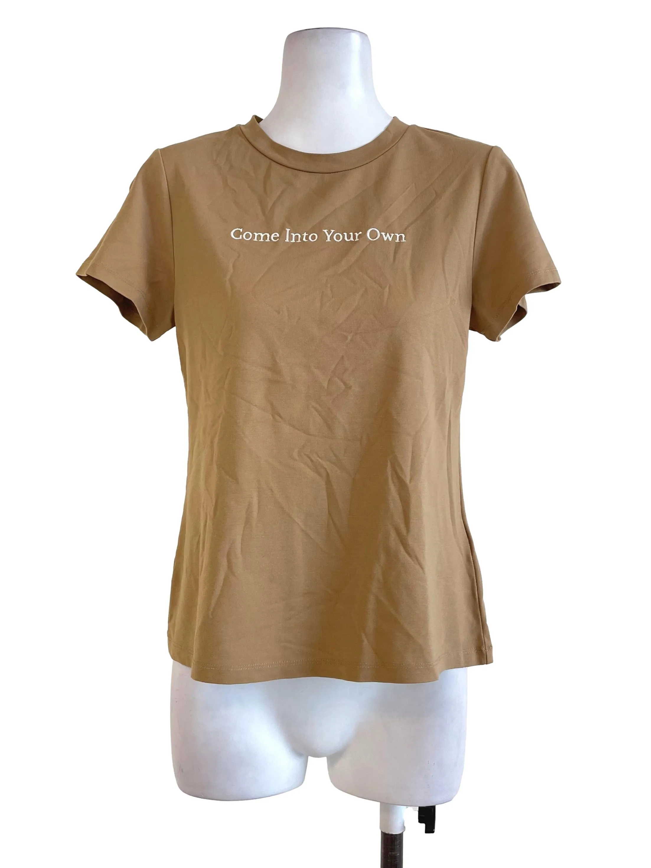 Sand Beige Text T-Shirt LB