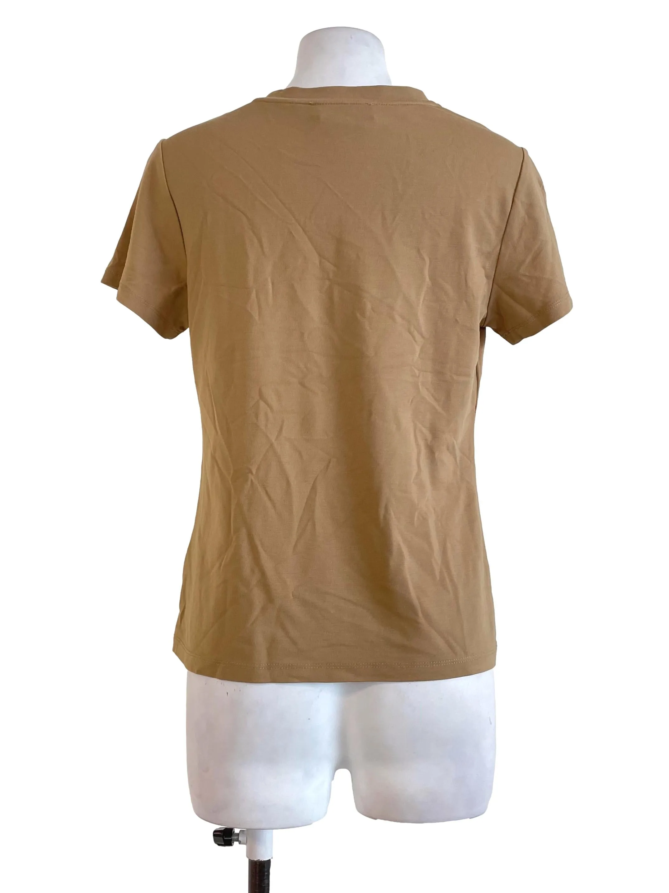 Sand Beige Text T-Shirt LB