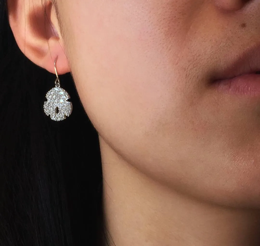 Sand Dollar Wire Earrings - Lucky Look of Diamonds™