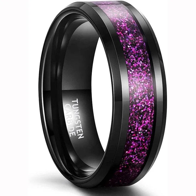Sandstone Inlay Men's 8mm Tungsten Wedding Band