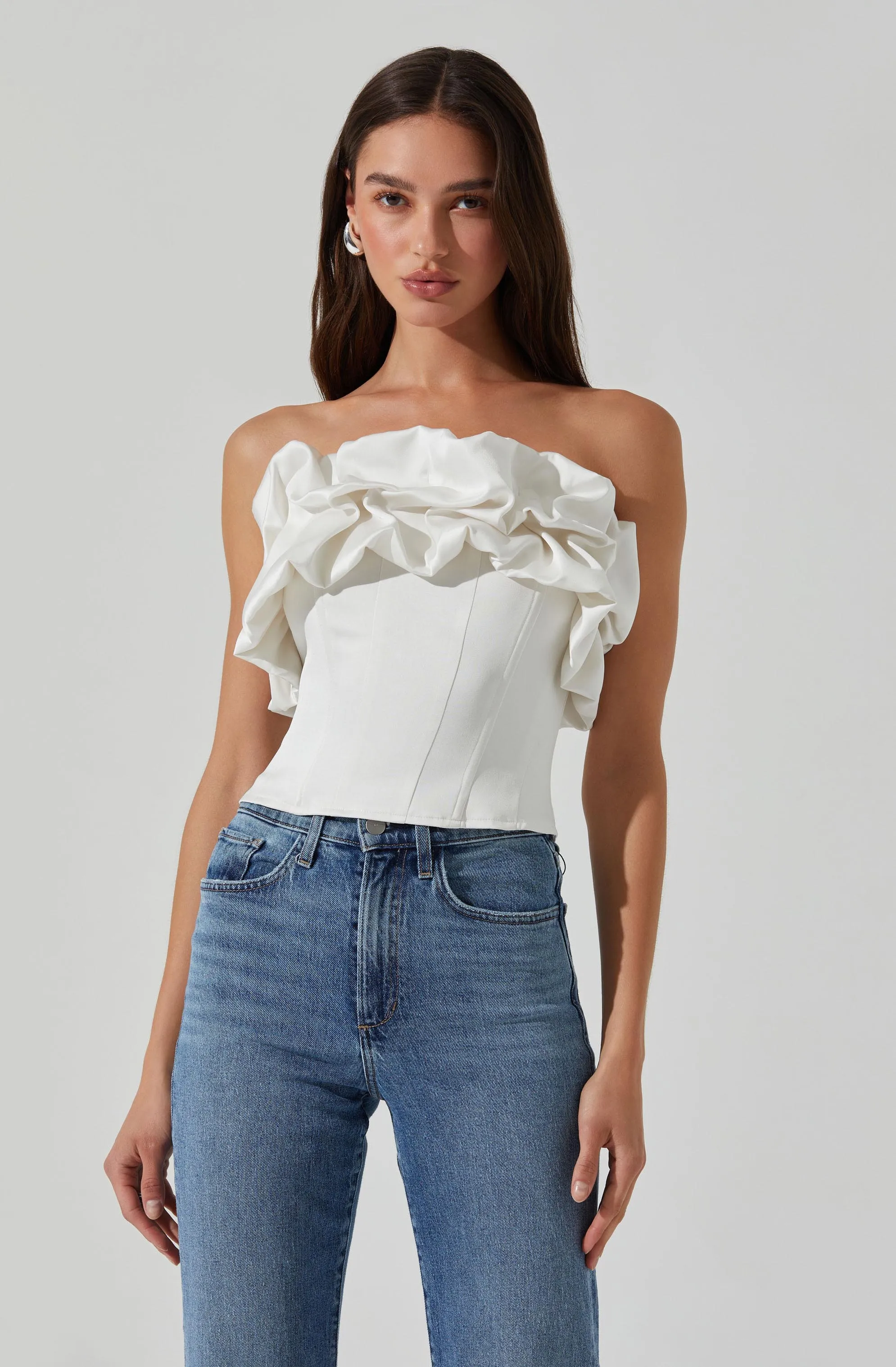 Sarahi Strapless Ruffled Corset Top