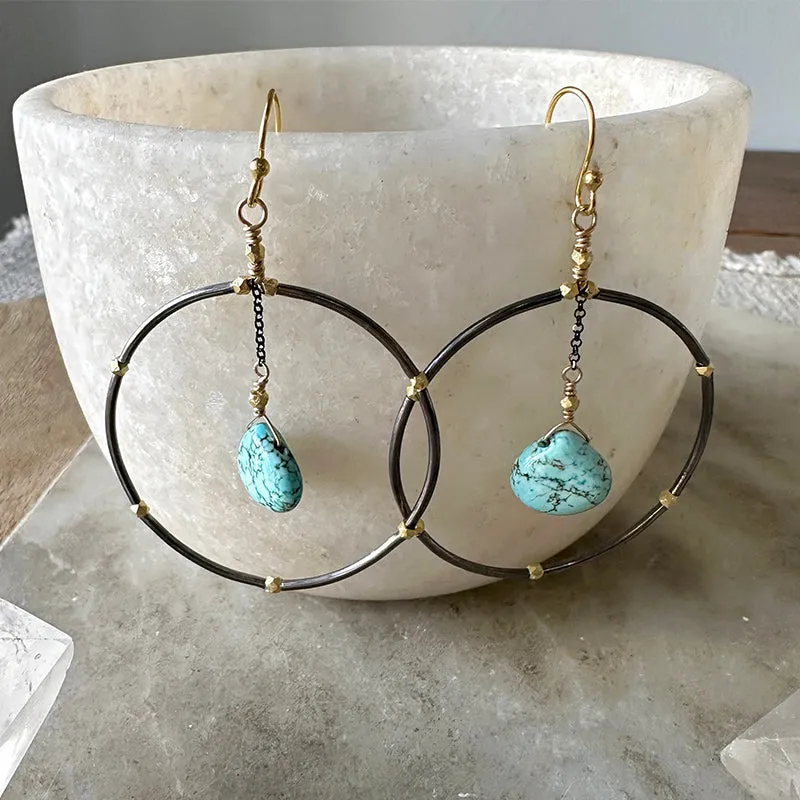 Sasha Turquoise Hoop Earrings