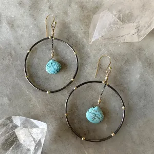 Sasha Turquoise Hoop Earrings