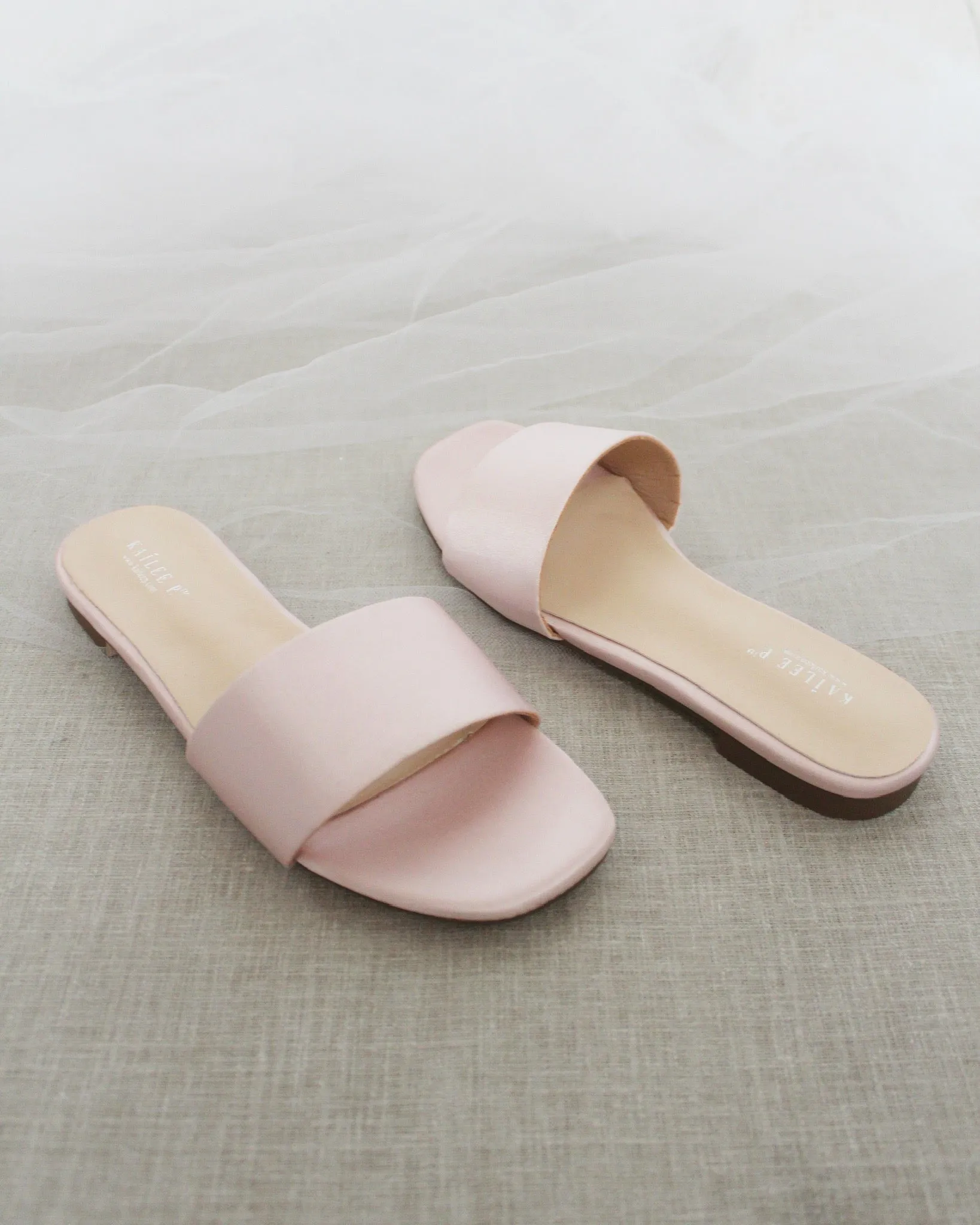 Satin Slip on Sandals