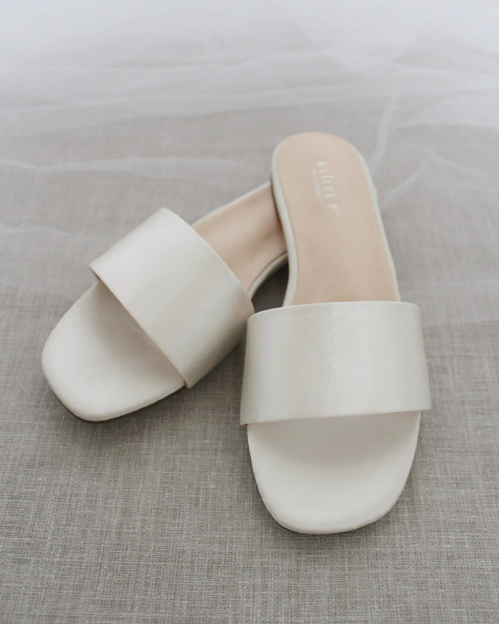 Satin Slip on Sandals