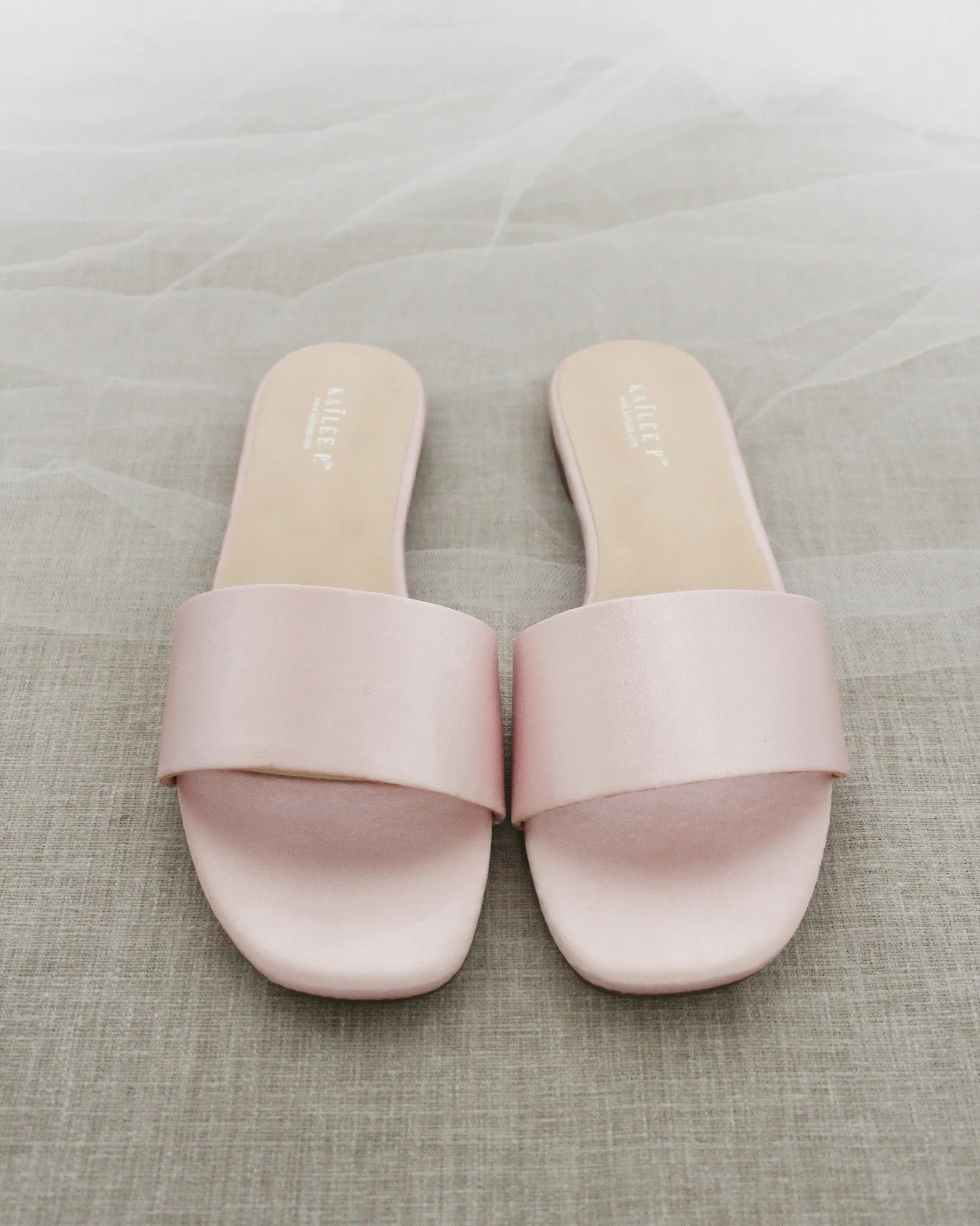 Satin Slip on Sandals