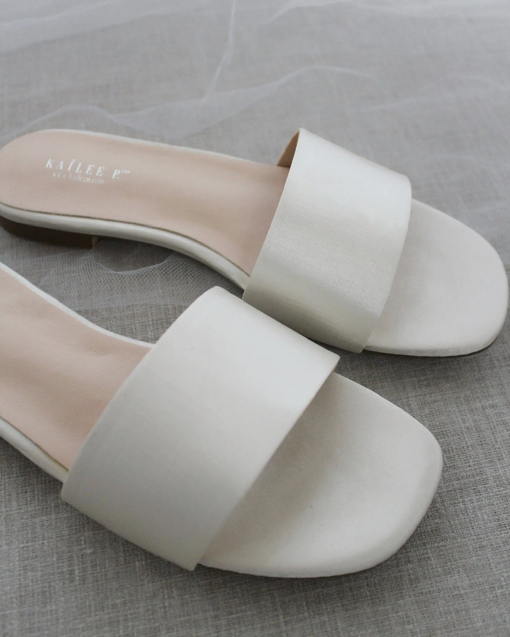 Satin Slip on Sandals