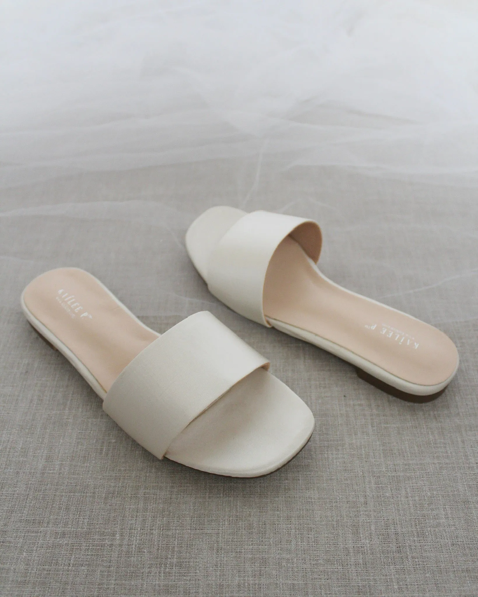 Satin Slip on Sandals
