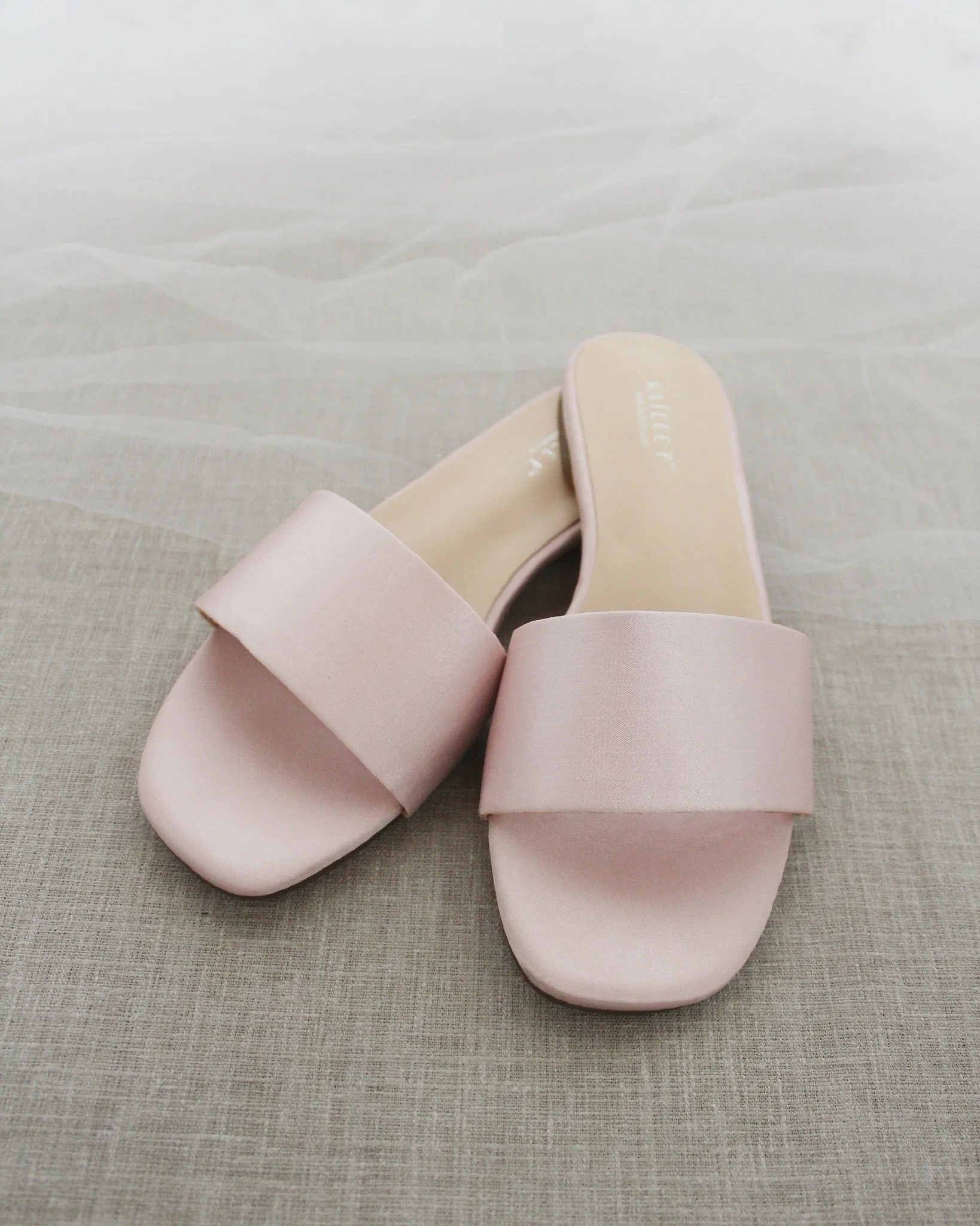 Satin Slip on Sandals